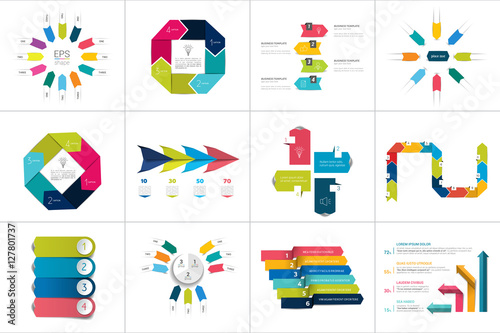 Mega set of various arrows infographic concepts.