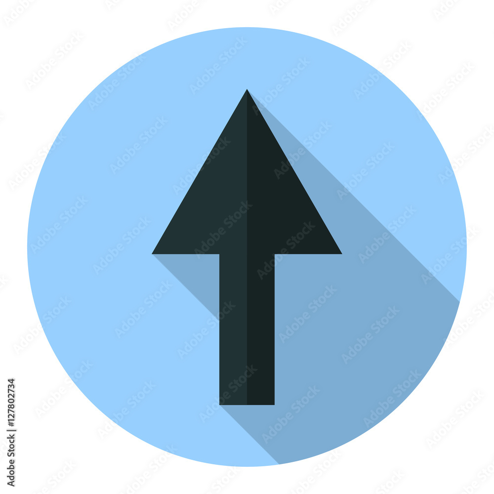 Arrow Icon in trendy flat style isolated on blue background. Arrow Icon in trendy flat style isolated on blue background.