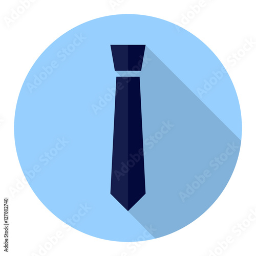 Tie, cravat long shadow flat icon vector illustration.