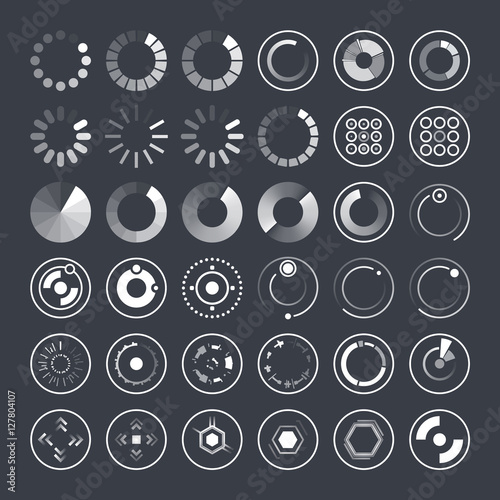 Set of modern preloaders for animation design.