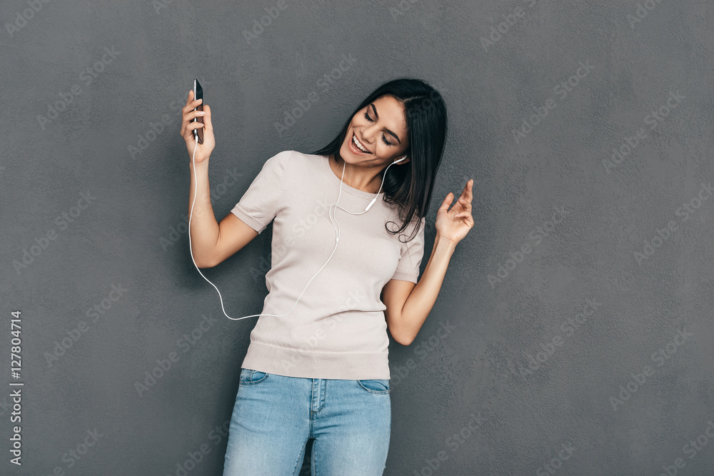 Enjoying music. 