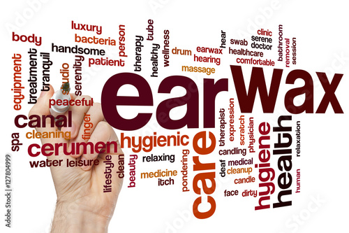 Ear wax word cloud photo