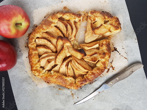 Homemade apple galette
