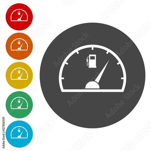 Fuel gauge icons set 