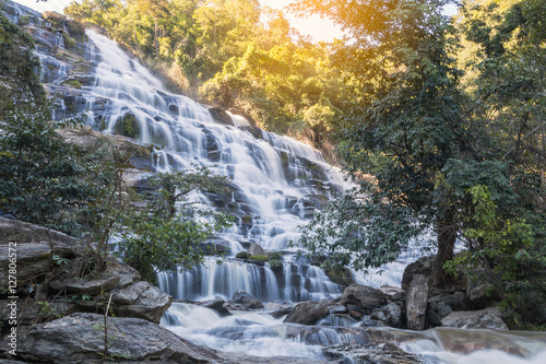 Waterfall in rainforest at  Thailand