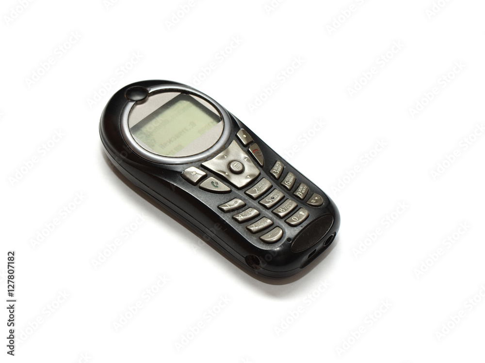 old mobile phone on a white background old mobile phone on a white background