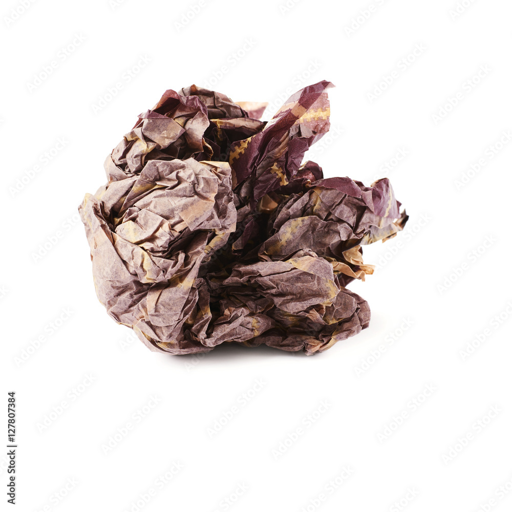 Crumpled paper ball isolated over white background Crumpled paper ball isolated over white background