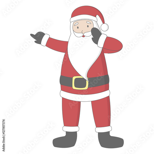 Isolated Santa Claus standing on white background
