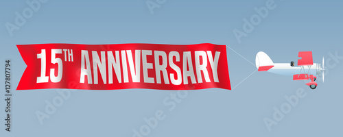 15 years anniversary vector illustration, banner, flyer