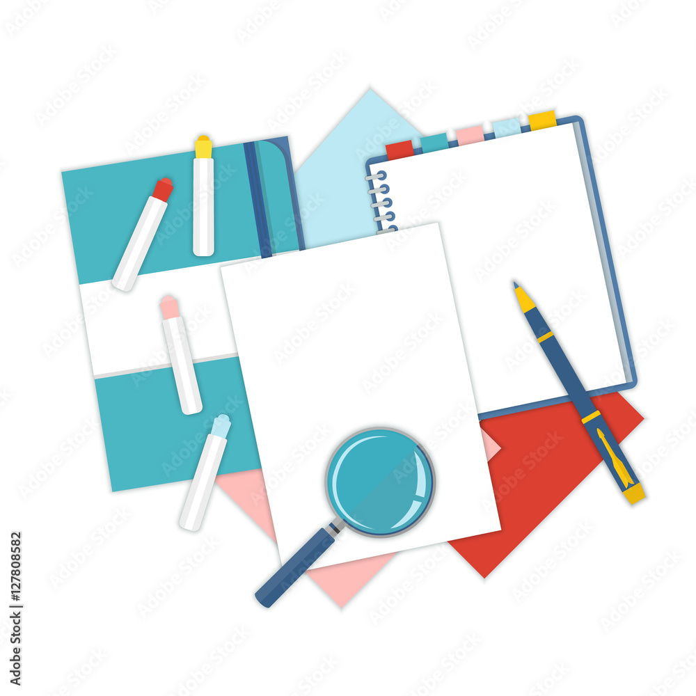 Flat design stationery Flat design stationery