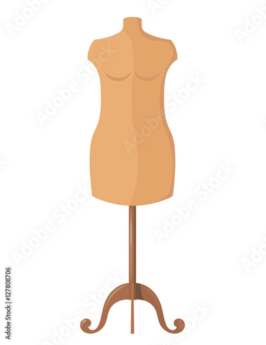 Vector illustration of abstract mannequin for clothing on a whit
