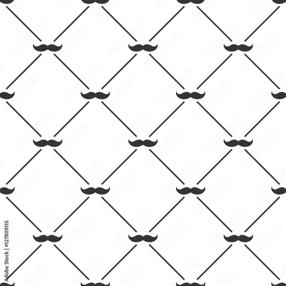 Seamless pattern background with moustache