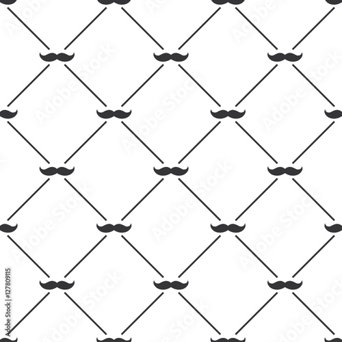 Seamless pattern background with moustache