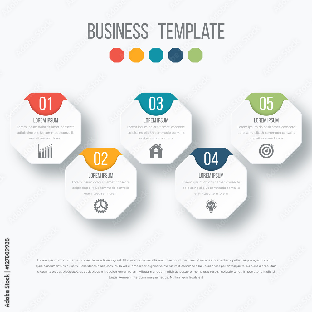 Vector illustration infographics five options. Vector illustration infographics five options.