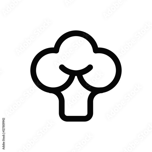 vector broccoli linear icon symbol