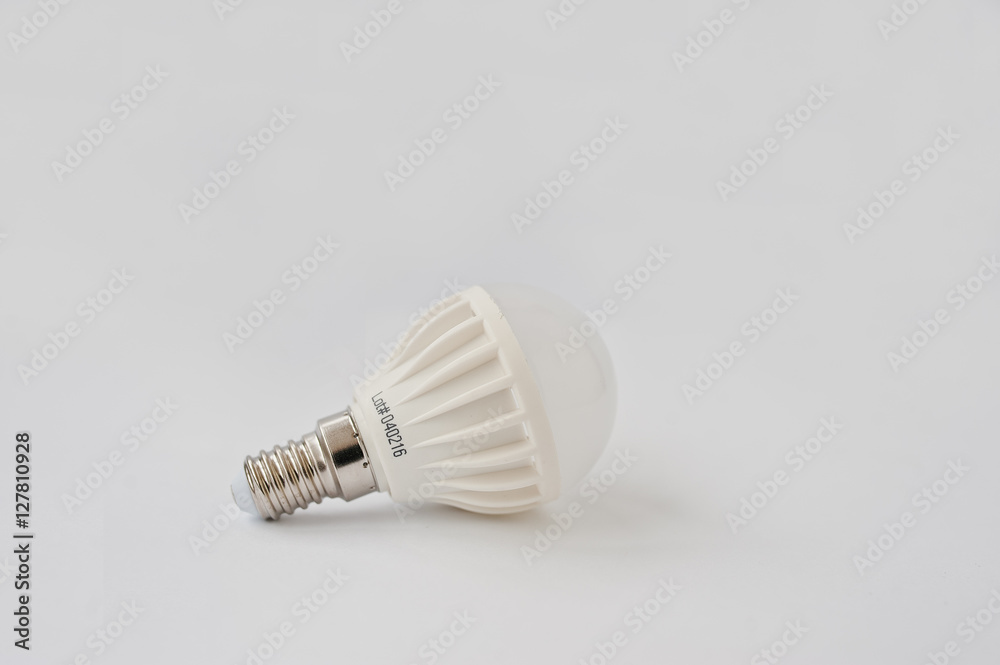 Set of row LED bulbs isolated on white background. Set of row LED bulbs isolated on white background.