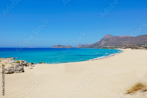 The beach Falassarna in Crete, Greece