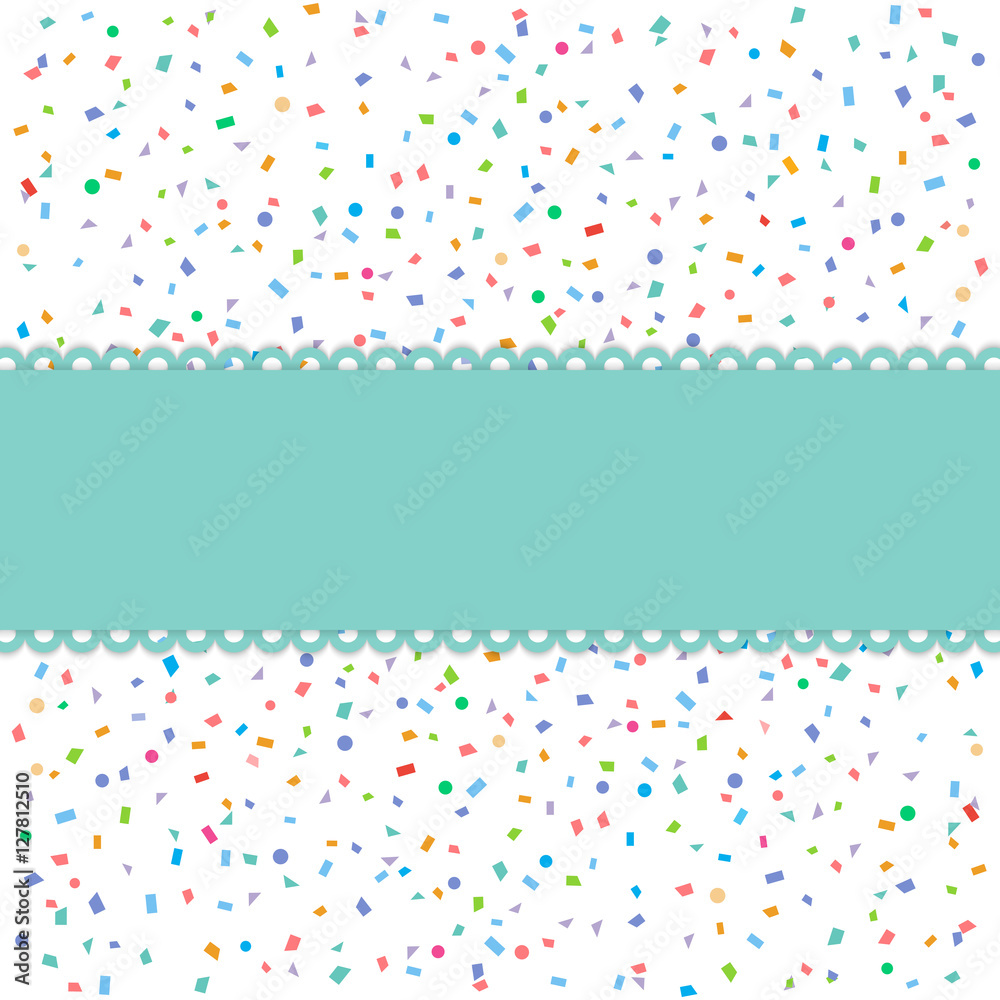 Colorful explode confetti with banner Colorful explode confetti with banner
