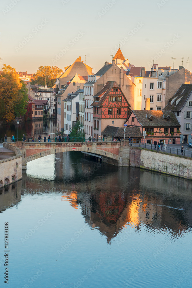 Obraz premium view of Petit France medieval district of Strasbourg, Alsace France