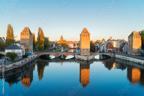 medieval bridge Ponts Couverts of Strasbourg, France