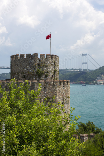 Ancient Rumeli Fortress in Istanbul, on the shores of the Bosphorus Strait