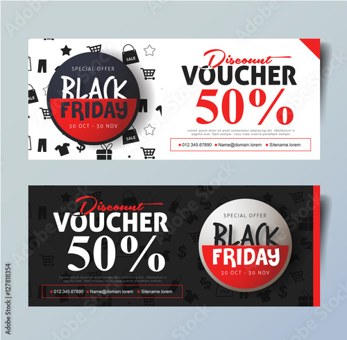 Black Friday voucher card vector template