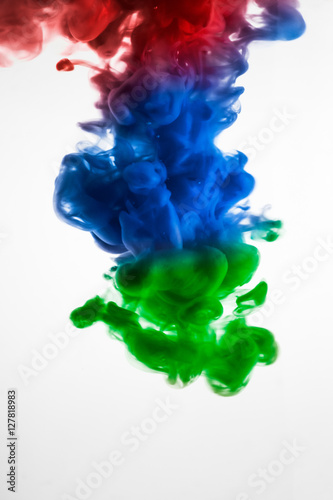 colorful paint in water 