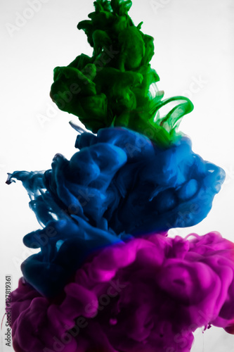 colorful paint in water 