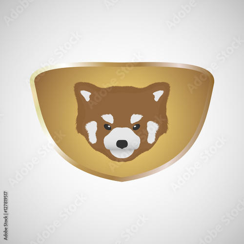 Fototapeta Naklejka Na Ścianę i Meble -  Red panda bear. Abstract cartoon red panda bea portrait