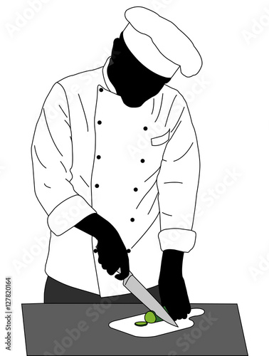 chef cooking illustration - vector