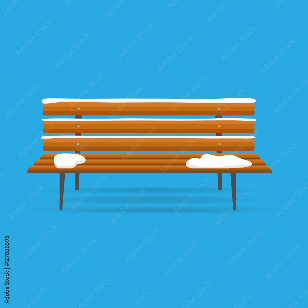 vector illustration of a wooden park bench in the snow vector illustration of a wooden park bench in the snow