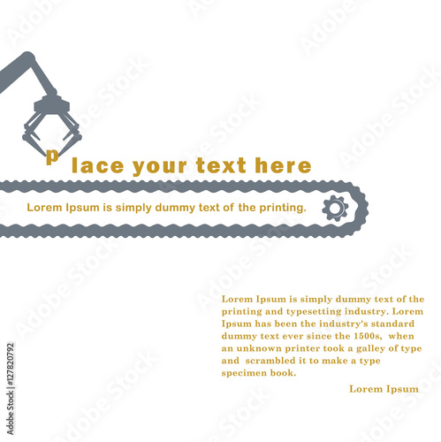 the icon of the conveyor with place for your text. The concept of industrial production.
