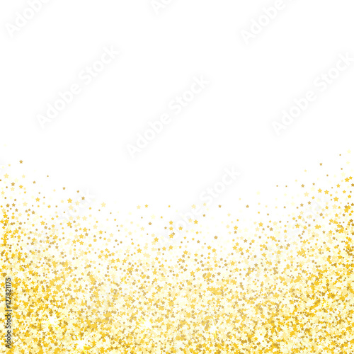 Gold glitter texture. Golden shiny sparkles on white background.