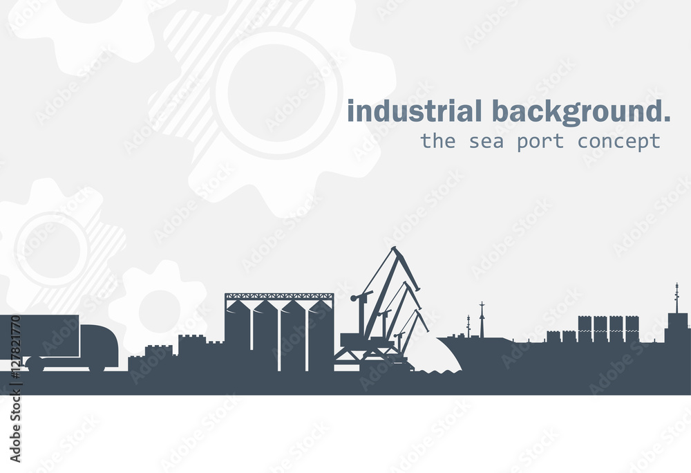 The icon of sea port infrastructure. Borders for cargo processes illustration.
 - obrazy, fototapety, plakaty 