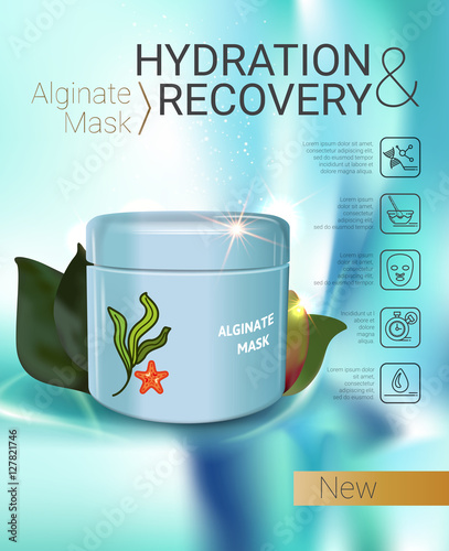 Vector Illustration with Alginate Mask container.