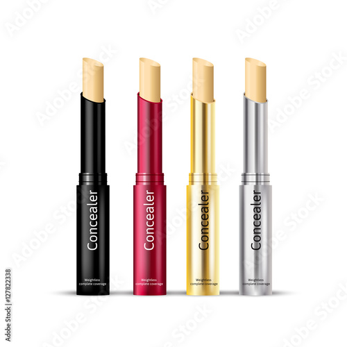 Concealer stick in different color of containers