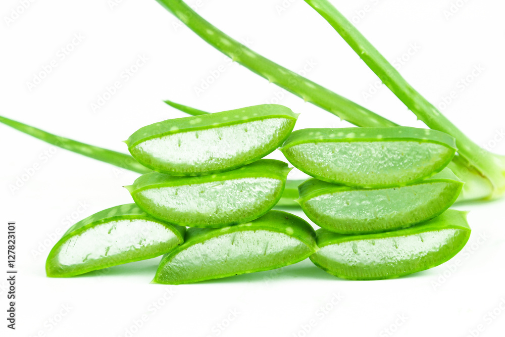 Slice Aloe Vera (Aloe barbadensis Mill.,Star cactus, Aloe, Aloin, Jafferabad or Barbados) a very useful herbal medicine for skin care Slice Aloe Vera (Aloe barbadensis Mill.,Star cactus, Aloe, Aloin, Jafferabad or Barbados) a very useful herbal medicine for skin care