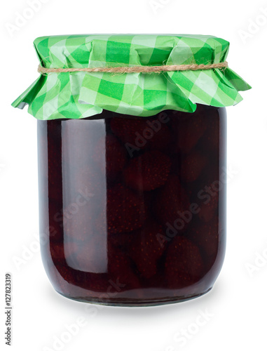 jar of jam isolated on white