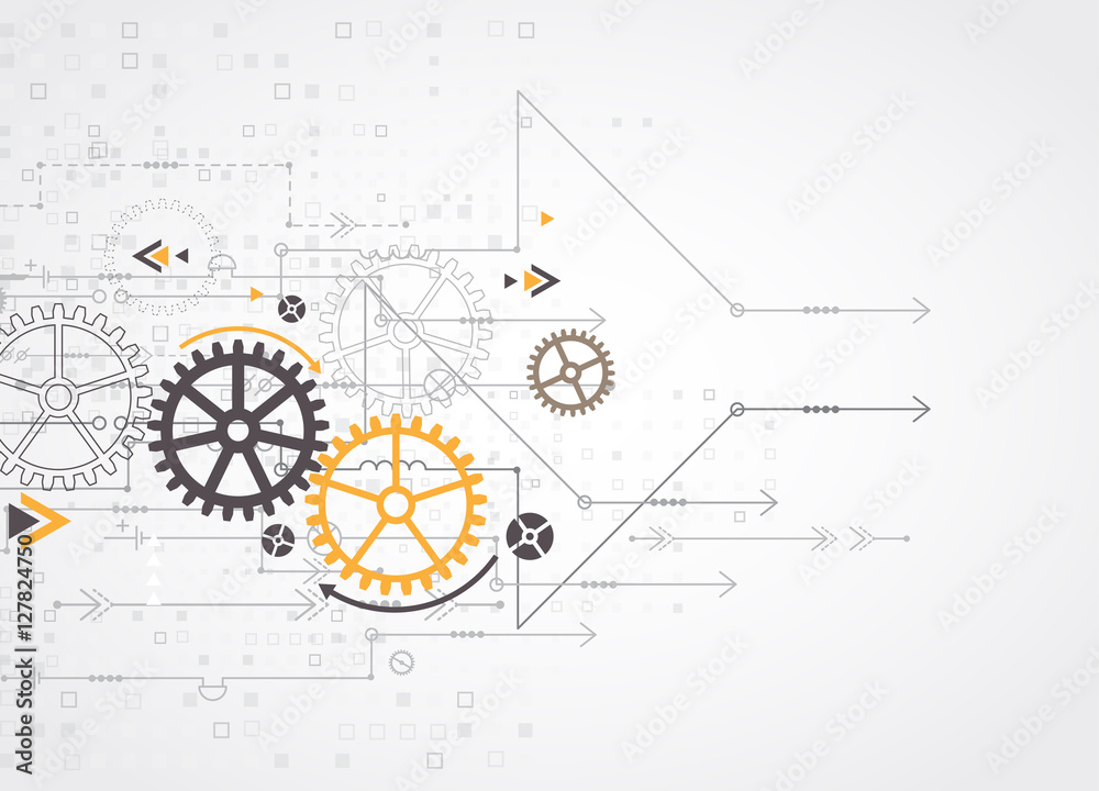 Fototapeta premium Vector illustration gear wheel digital technology concept.