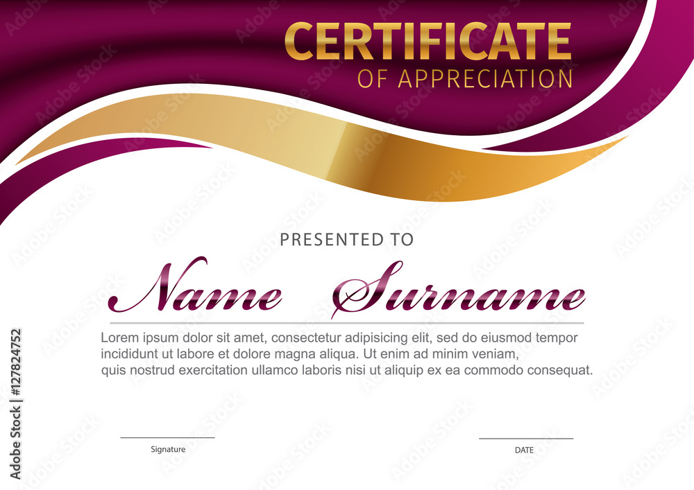 Vector template for certificate or diploma