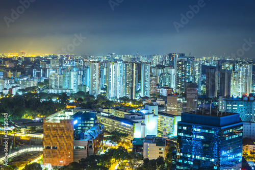 night cityscape resident area and industry area - can use to display or montage on product