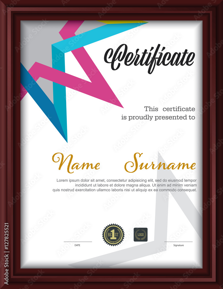 certificate template,letter size diploma, vector illustration Stock ...