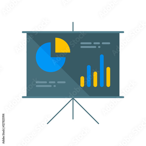 Presentation. Schedule. Diagram. Vector icon.
