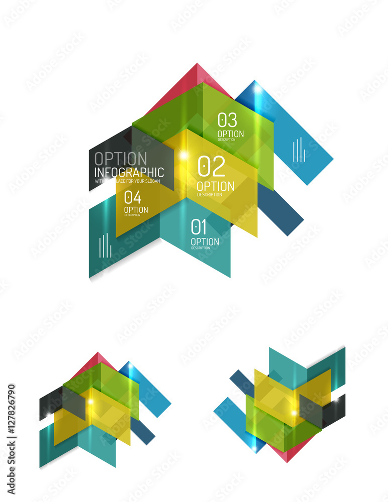 Abstract paper geometric infographic templates Abstract paper geometric infographic templates