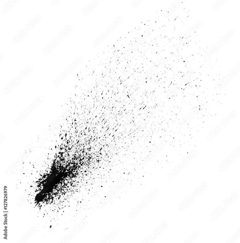 Stain on a white background. Spray. Brush. Background for your design.  Isolated element. Spot black paint. Paint spraying. Stock-Illustration |  Adobe Stock