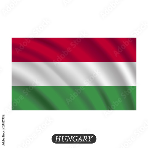 Waving Hungary flag on a white background. Vector illustration