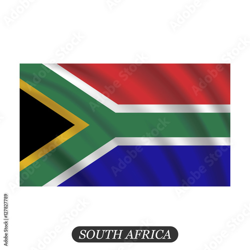 Waving South Africa flag on a white background. Vector illustration Free Download Waving South Africa flag on a white background. Vector illustration - GFXLoad