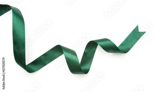 green ribbon border isolated on white