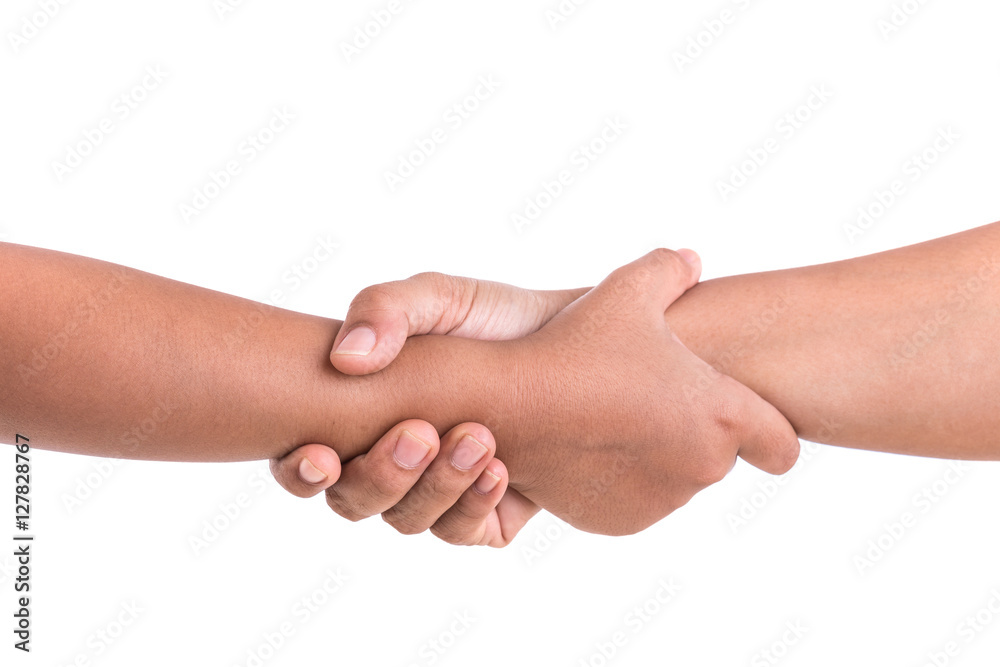 Two hands holding together. Help or support concept. Isolated on Two hands holding together. Help or support concept. Isolated on