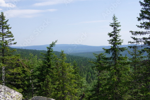 view of the wooded hills